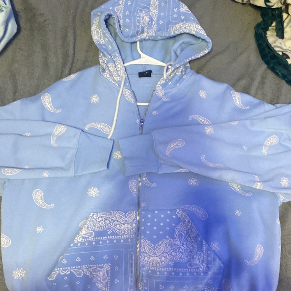 Blue Designed zip up jacket - Picture 2 of 3